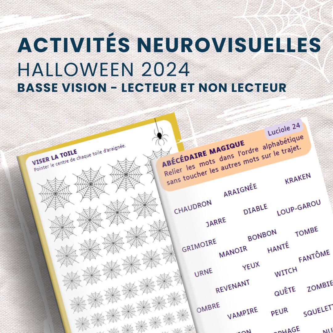 Activités neurovisuelles Halloween - BASSE VISION lecteur et non lecteur